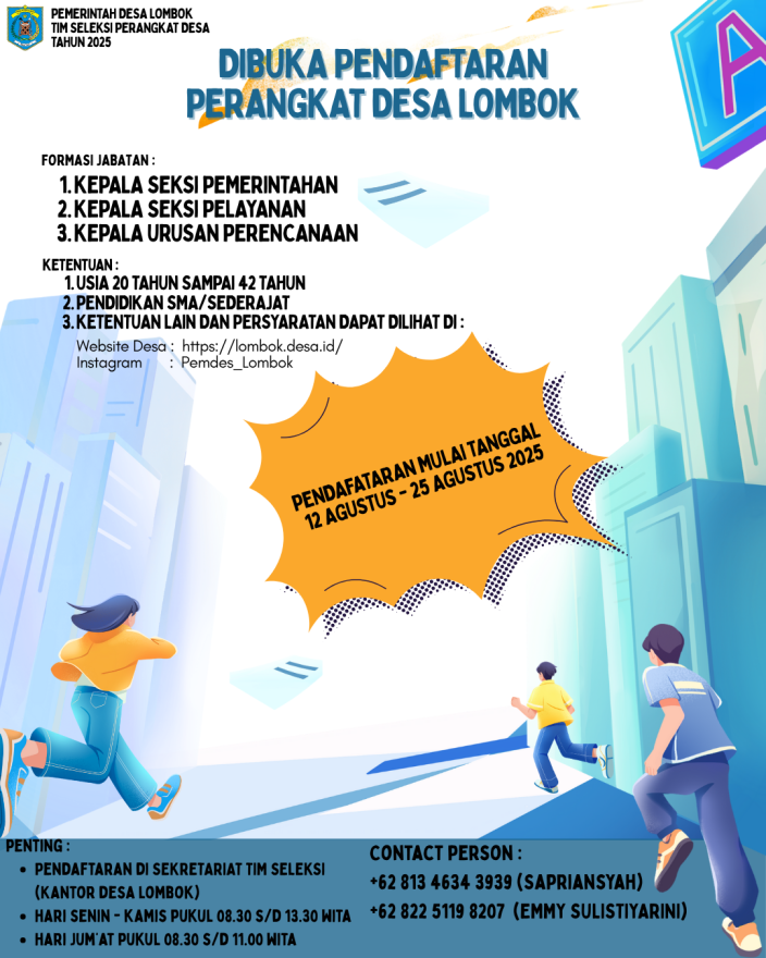 DIBUKA PENDAFTARAN BAKAL CALON PERANGKAT DESA 